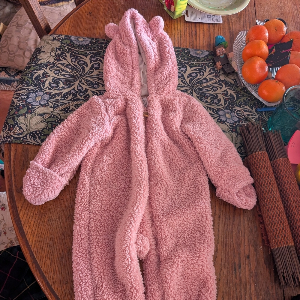 Cozy Pink Sherpa Baby Onesie